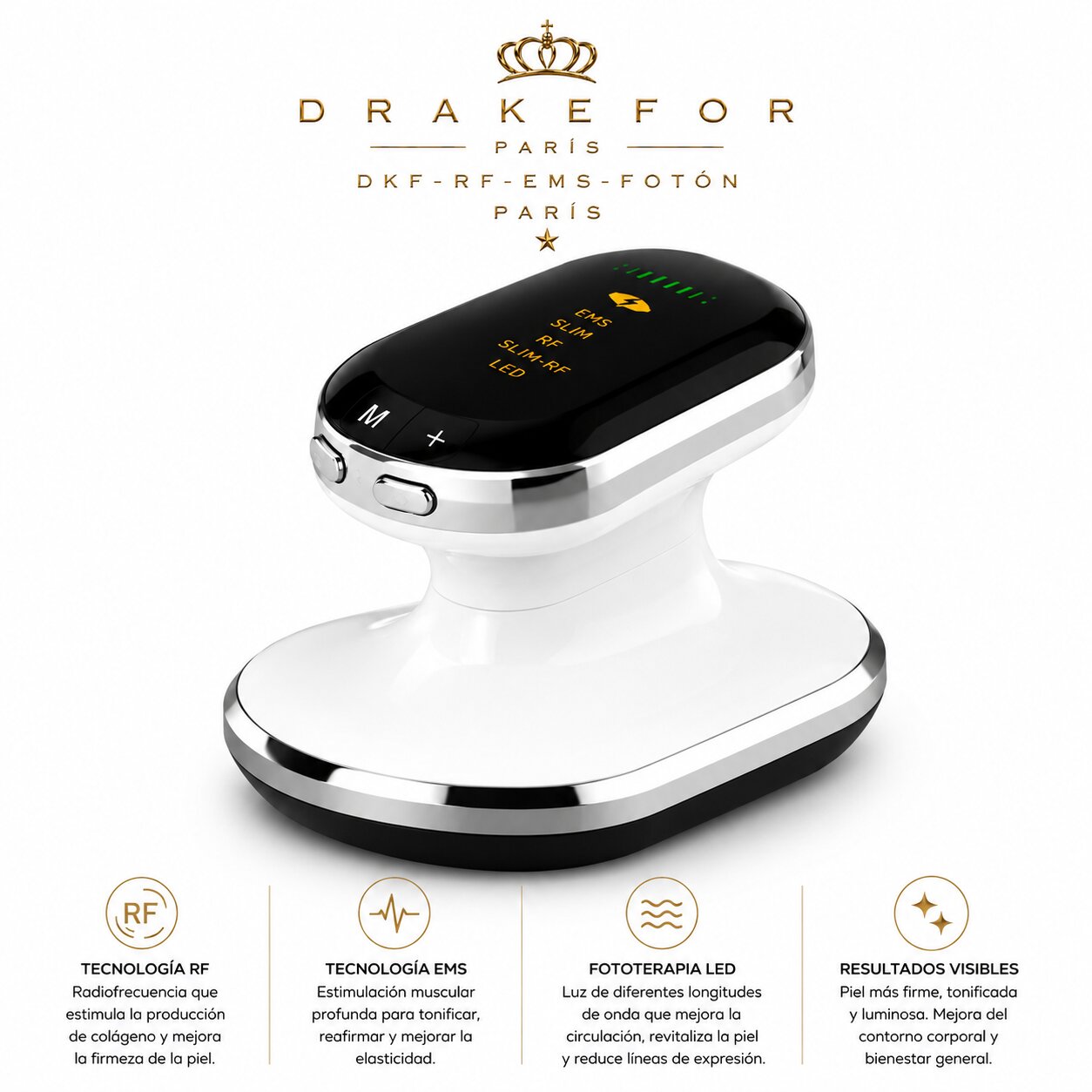 Imagen 5 de Dispositivo de moldeador corporal anticelulítico liporeductor Drakefor -EMS-FOTON - Blanco Blanco