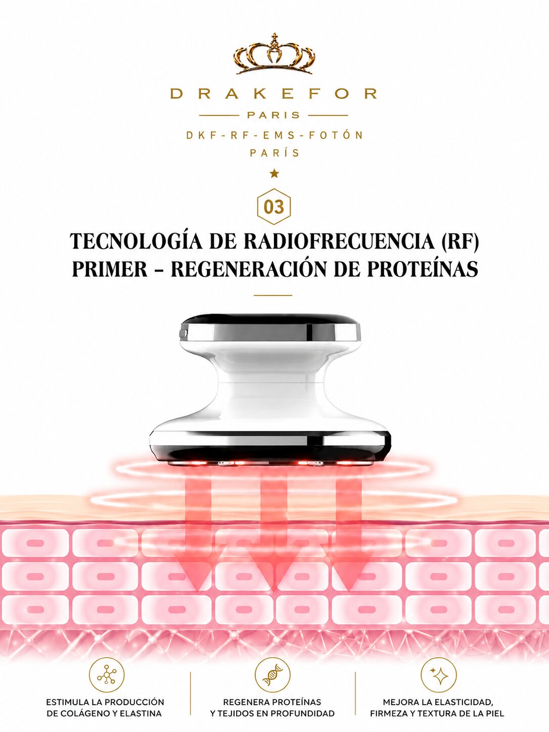 Imagen 6 de Dispositivo de moldeador corporal anticelulítico liporeductor Drakefor -EMS-FOTON - Blanco Blanco