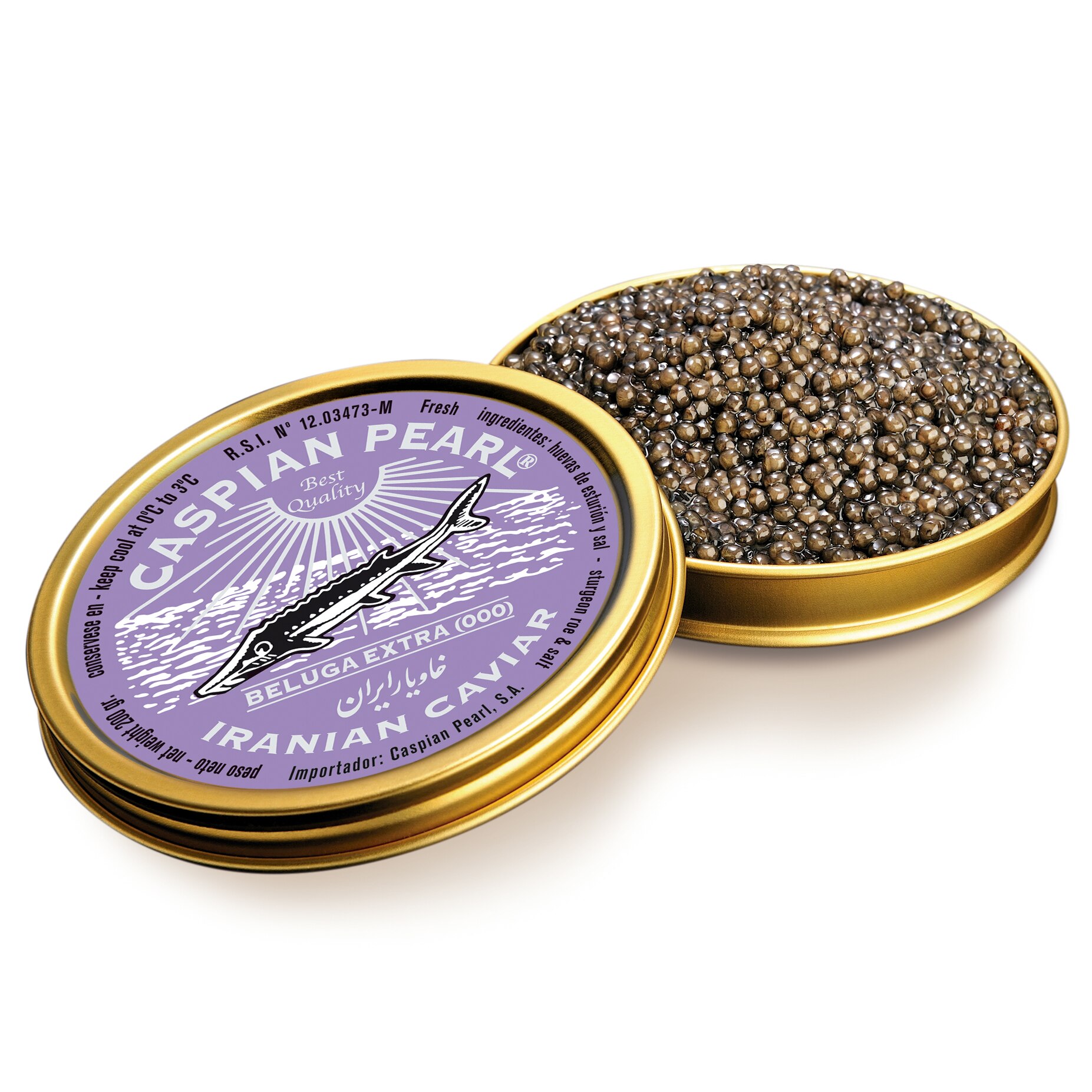 Caviar Iraní Beluga Extra-000 Caspian Pearl 2