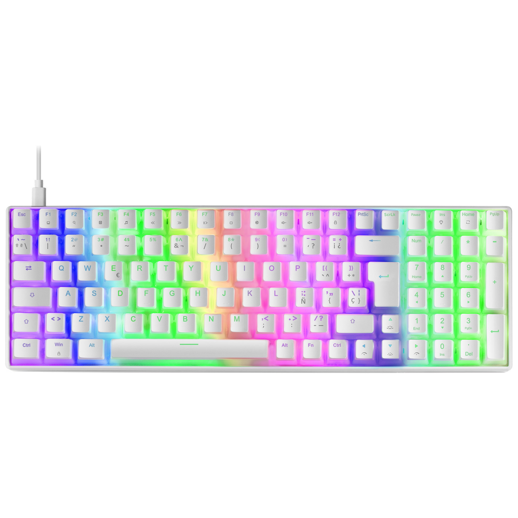 Teclado gaming RGB Mars Gaming MKULTRAWRES blanco