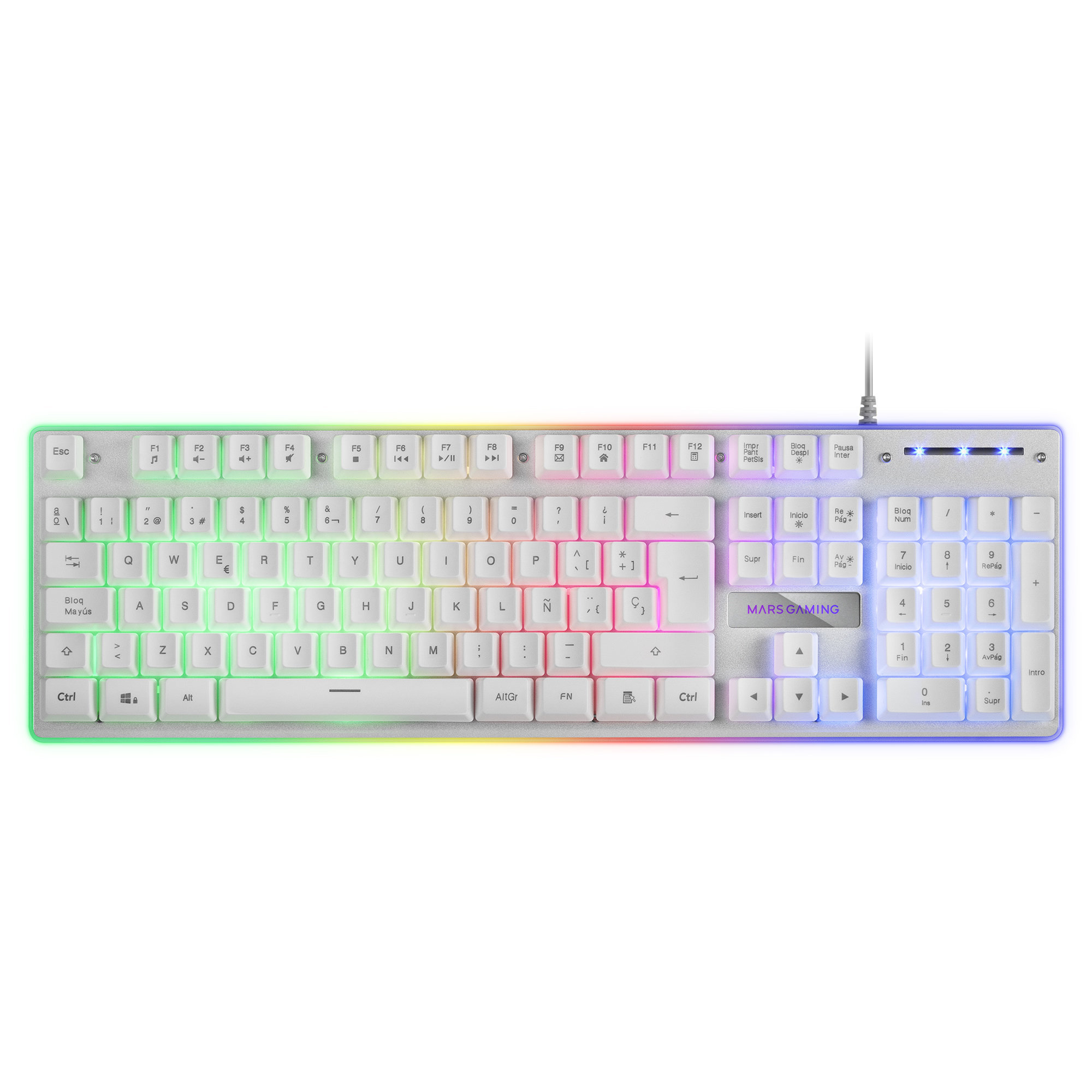 Teclado gaming RGB Mars Gaming MK220WES blanco