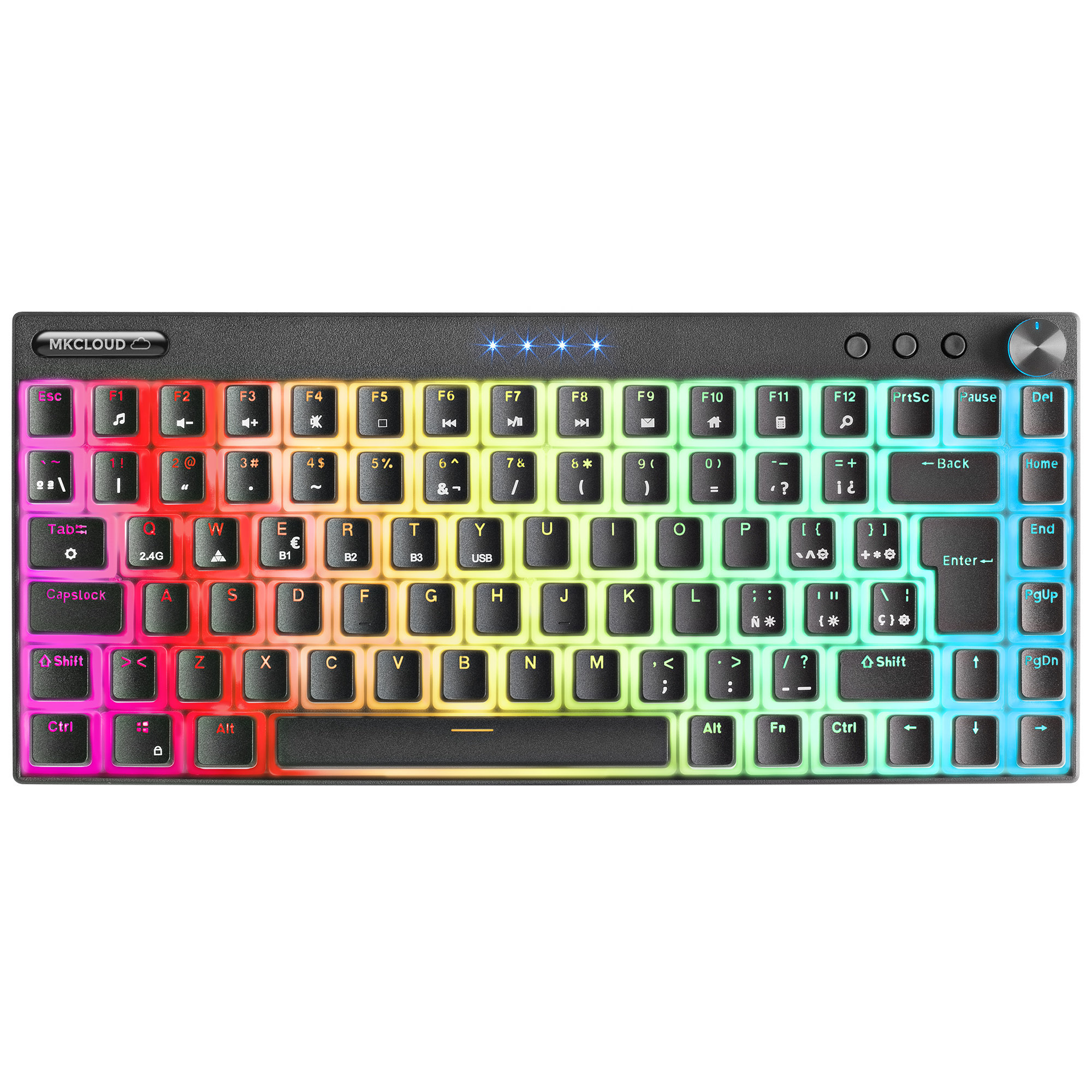 Teclado gaming RGB Mars Gaming MKCLOUDBRES negro