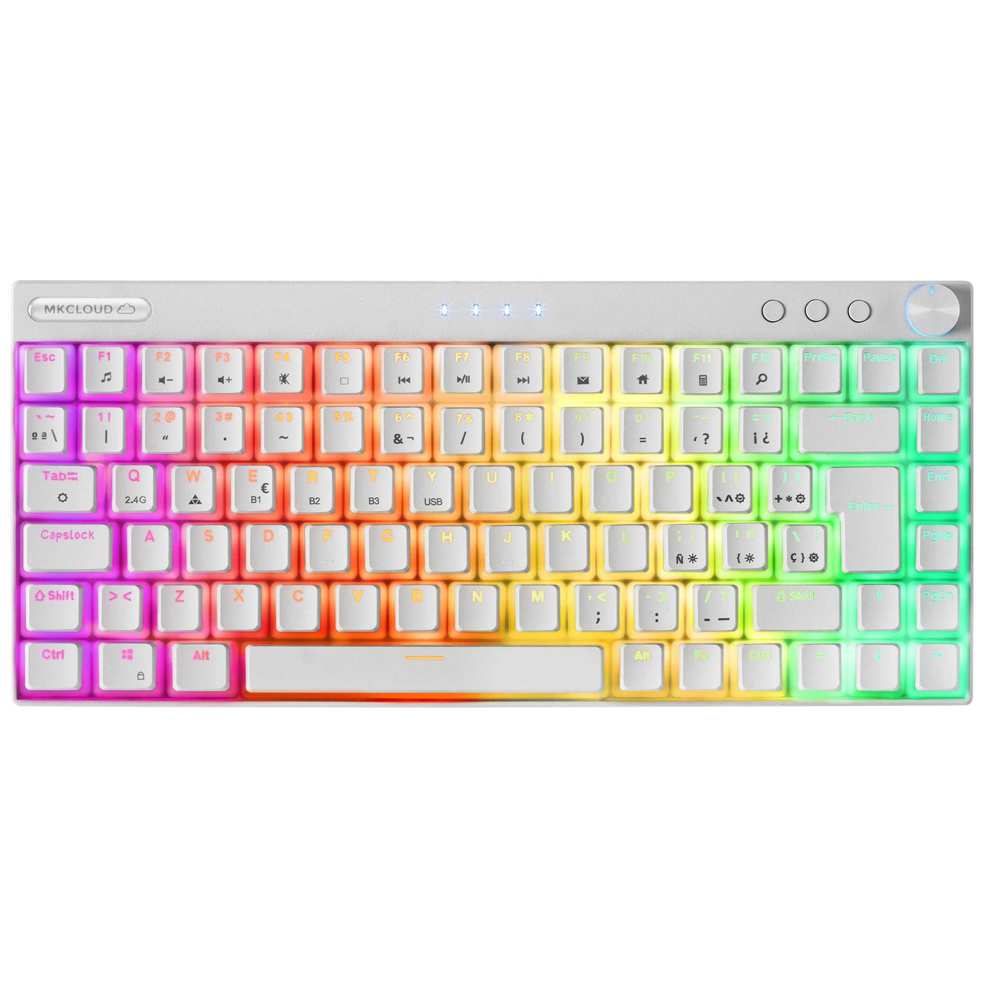 Teclado gaming RGB Mars Gaming MKCLOUDWBRES blanco