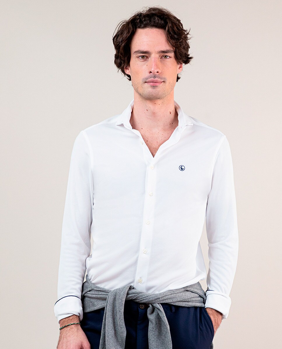 Playa Camisa Casual Camisa De Lino Blanca Hombre Camisetas Ganso