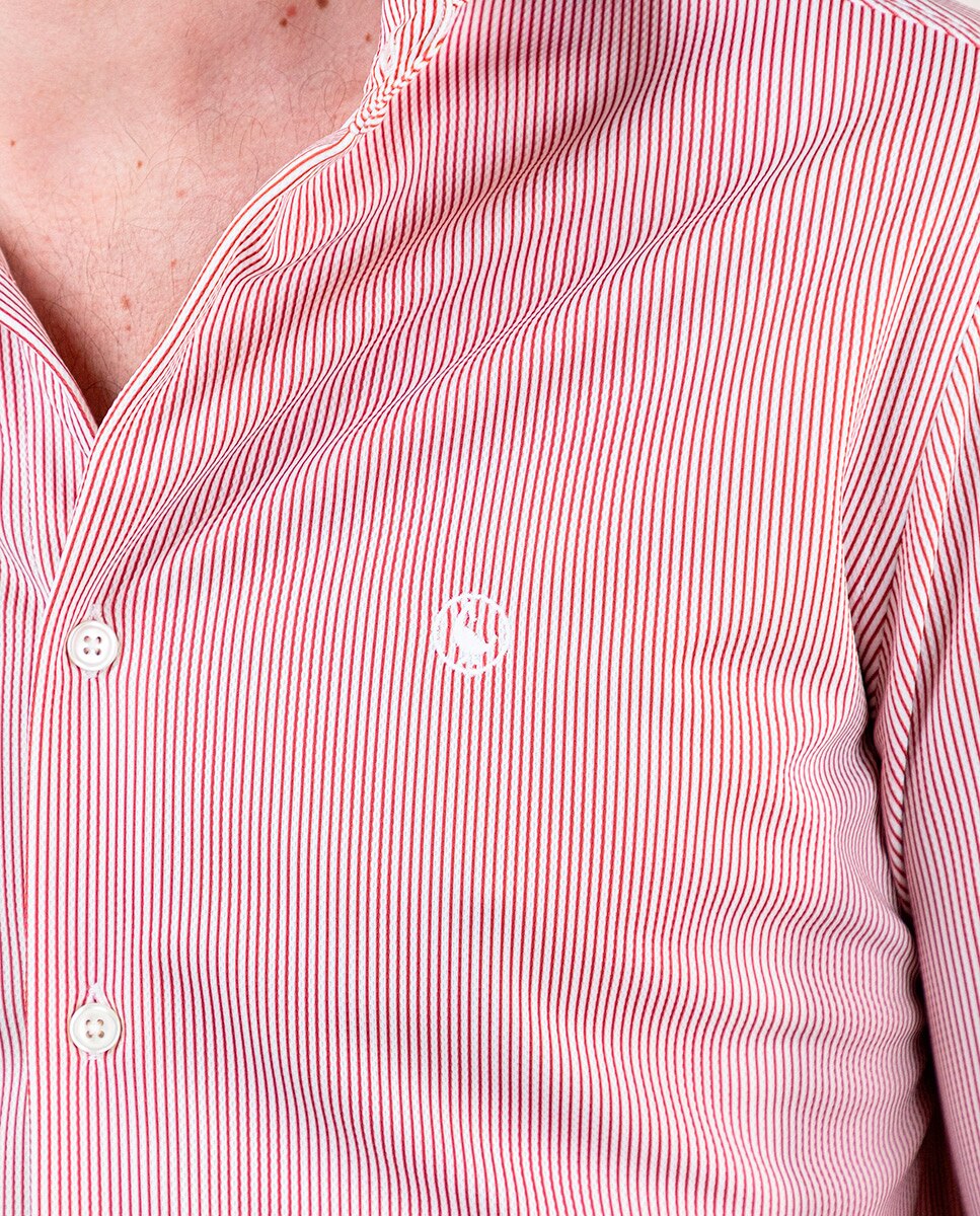 Camisa de hombre slim de rayas bengal en color rojo - El Ganso - Rojo / Blanco Rojo / Blanco-4