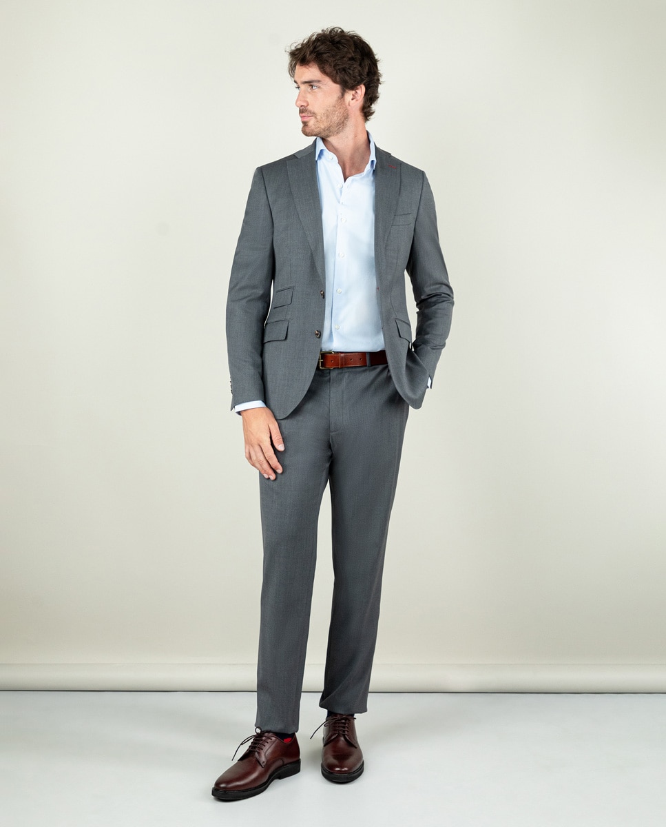 Americana de de hombre de traje traje lisa lavable - El Ganso - Gris Gris-2
