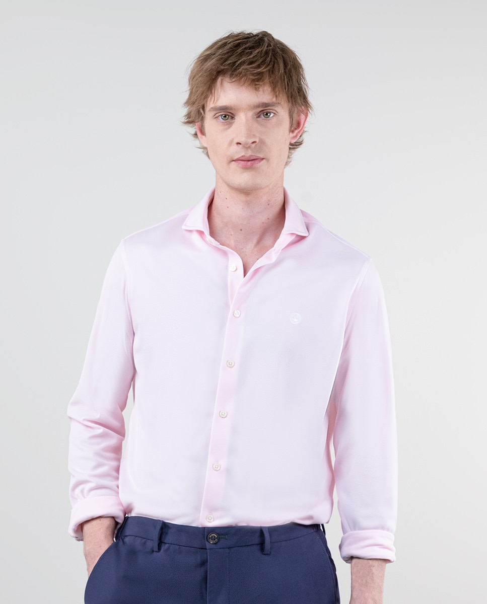 Camisa de hombre tejido sepiia - El Ganso - Rosa Rosa-1