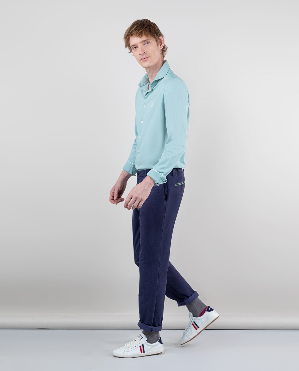 Camisa de hombre tejido sepiia - El Ganso - Verde Verde-3