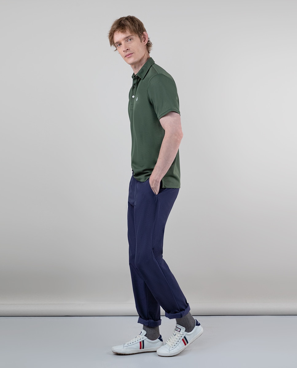 Polo de hombre de sepiia de manga corta - El Ganso - Verde oscuro Verde oscuro-3