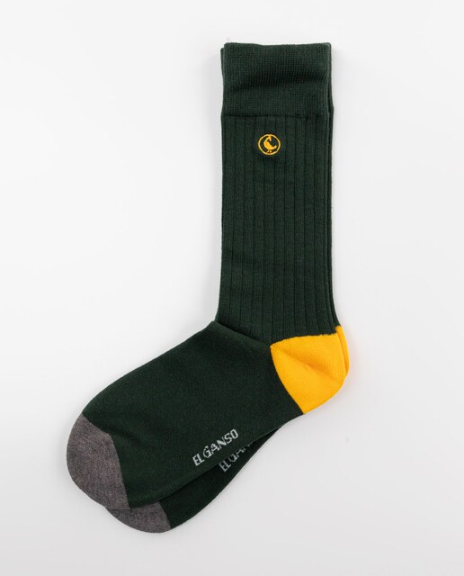 Imagen 0 de Calcetines de hombre de algodón en color verde oscuro