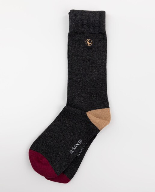 Imagen 0 de Calcetines de hombre de algodón en color gris oscuro