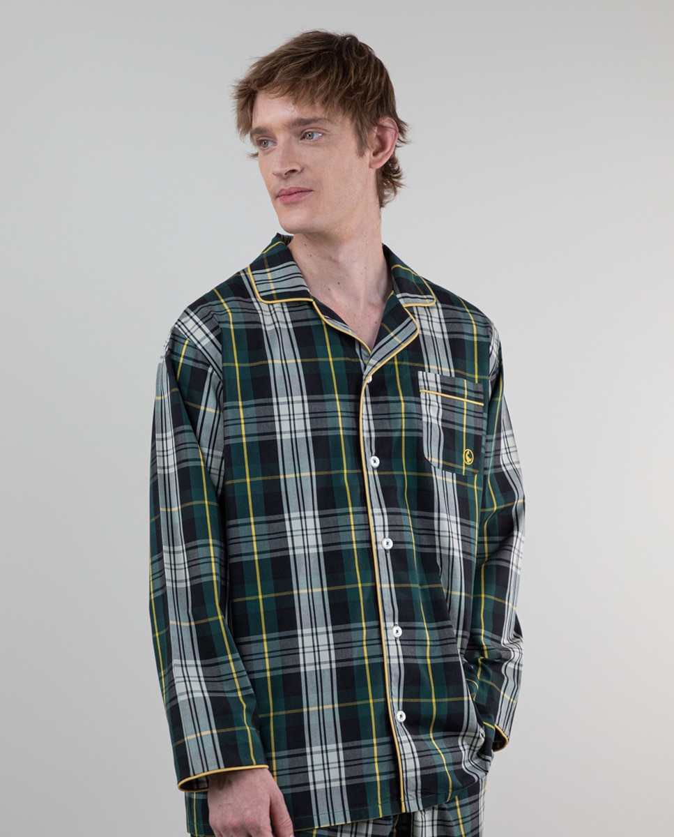 Pijama de hombre tartán de manga larga - El Ganso - Verde Verde-2