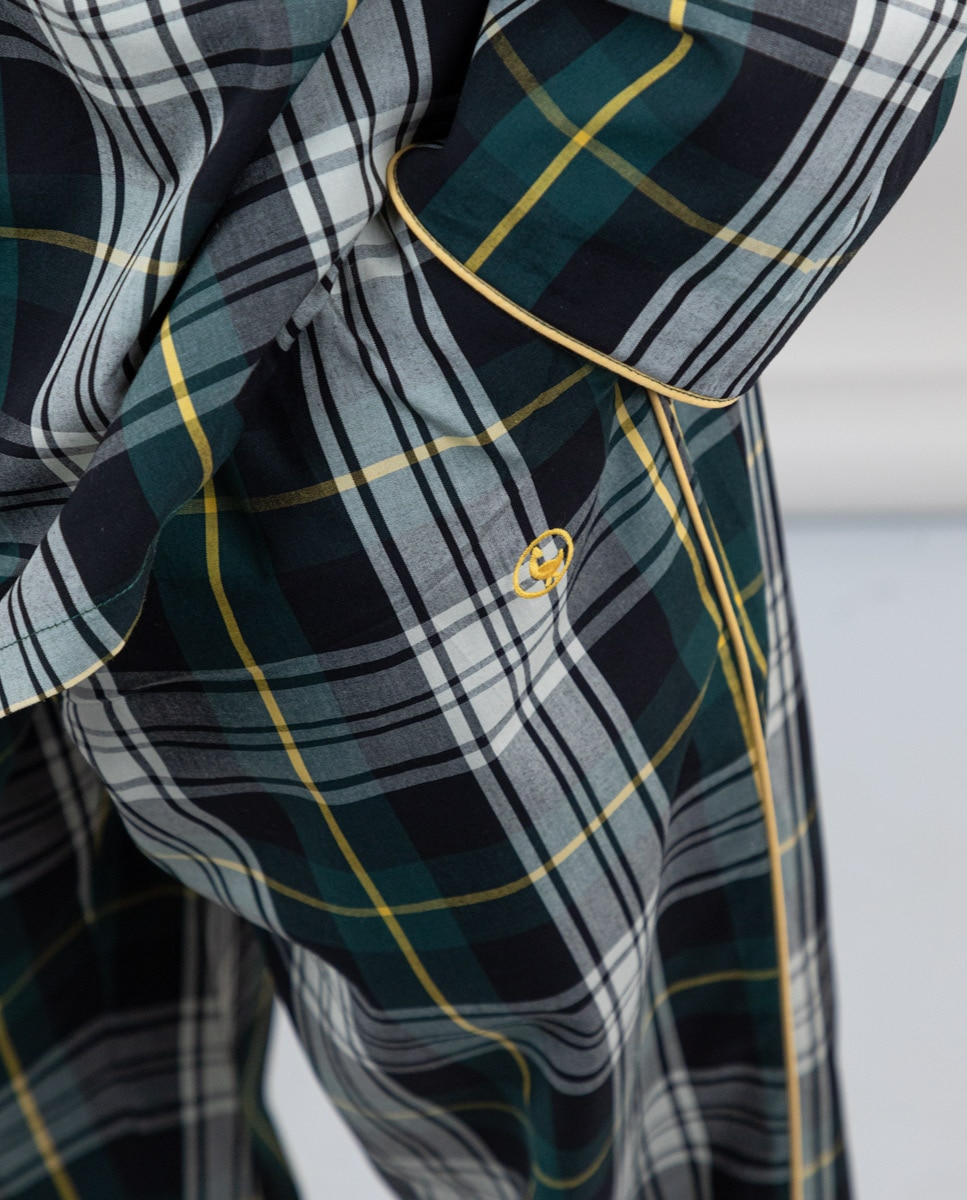 Pijama de hombre tartán de manga larga - El Ganso - Verde Verde-3