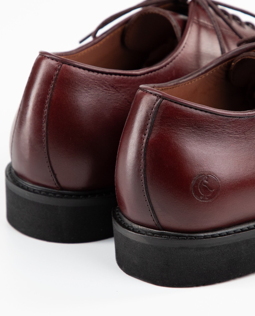 Zapato de cordones de hombre en piel - El Ganso - Granate Granate-4