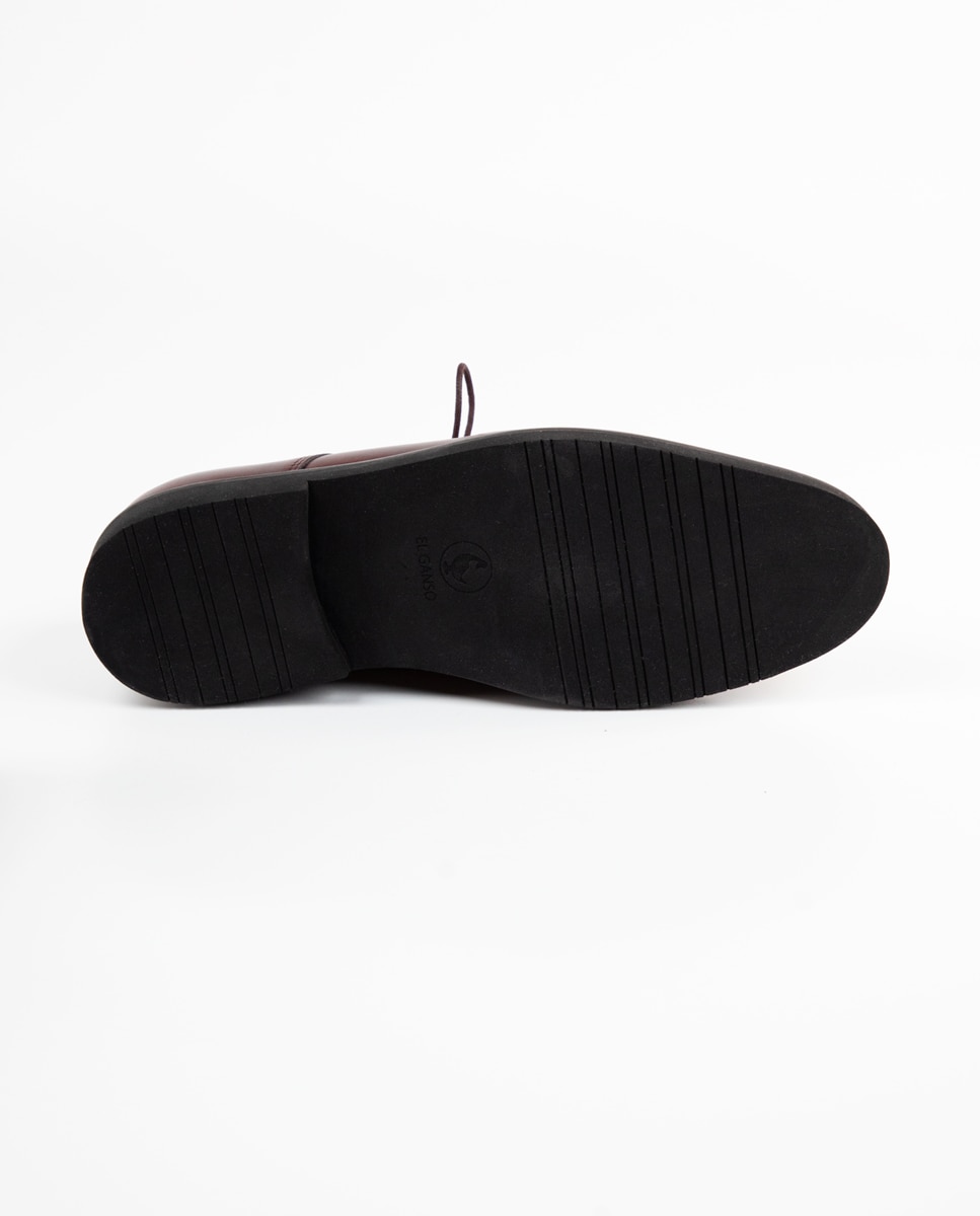 Zapato de cordones de hombre en piel - El Ganso - Granate Granate-5