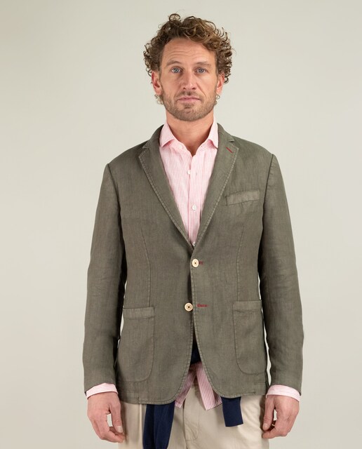 Imagen 0 de Americana de hombre slim de lino Garment Dyed