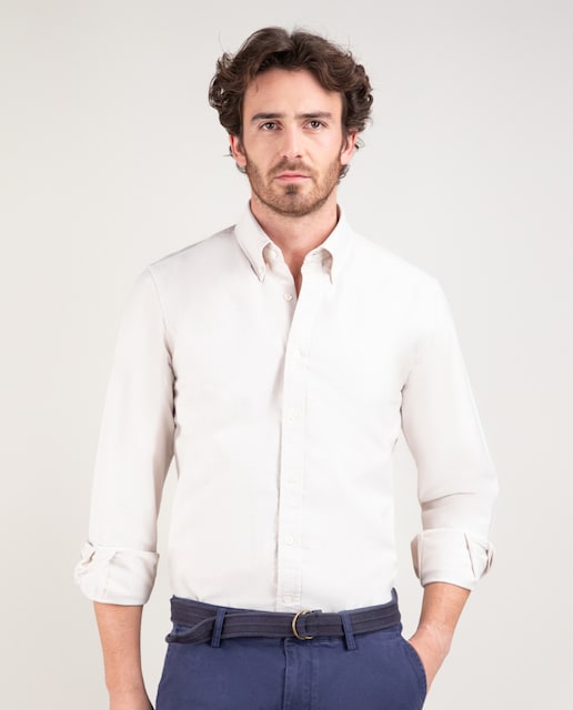 Imagen 0 de Camisa de hombre lisa tejido Oxford