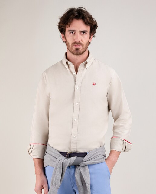 Imagen 0 de Camisa de hombre de algodón Garment Dyed