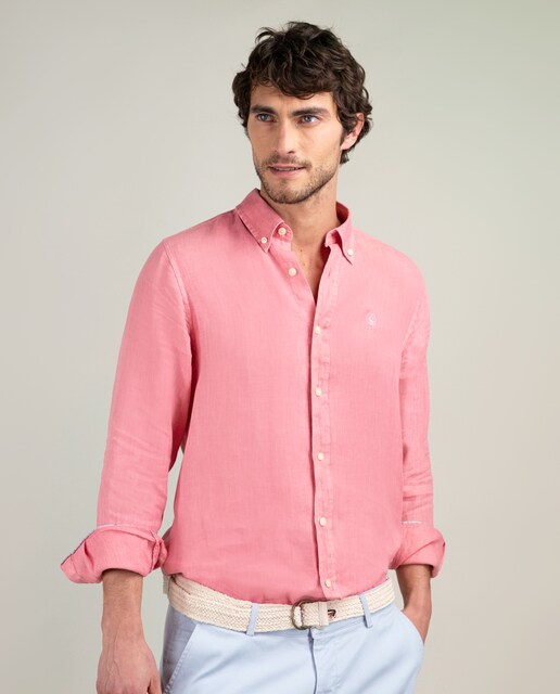 Imagen 0 de Camisa de lino lisa Garment Dyed