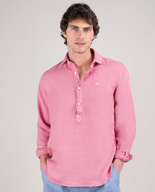 Camisa de hombre polera de lino