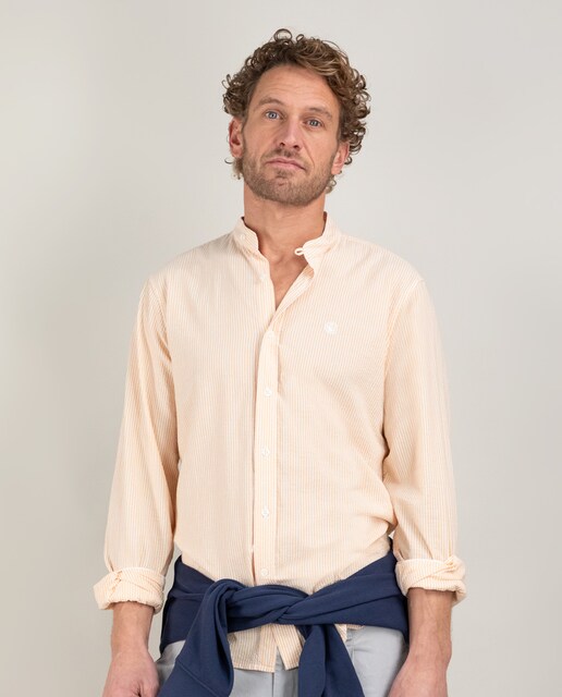 Imagen 0 de Camisa de hombre Seersucker de rayas cuello mao