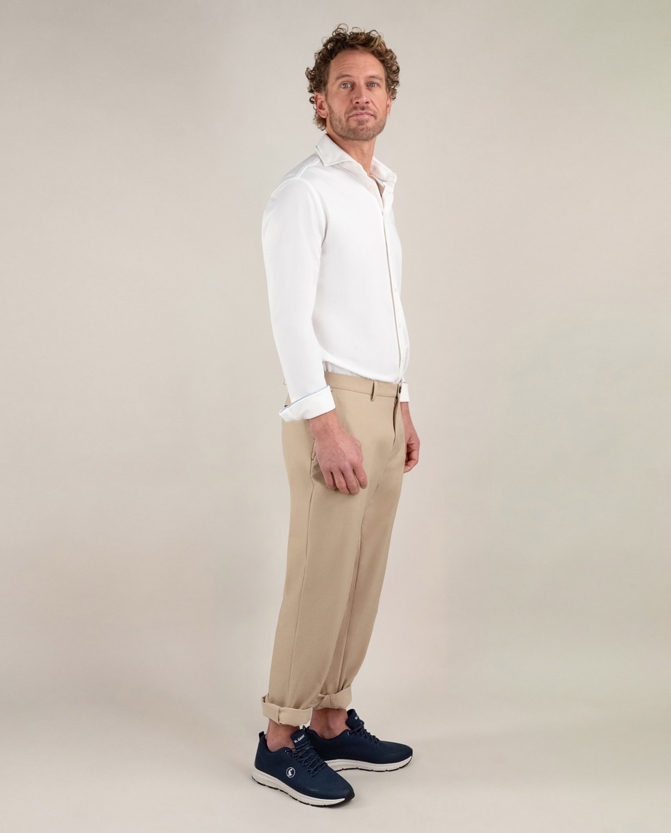 Camisa de hombre tejido sepiia lisa - El Ganso - Blanco Blanco-3
