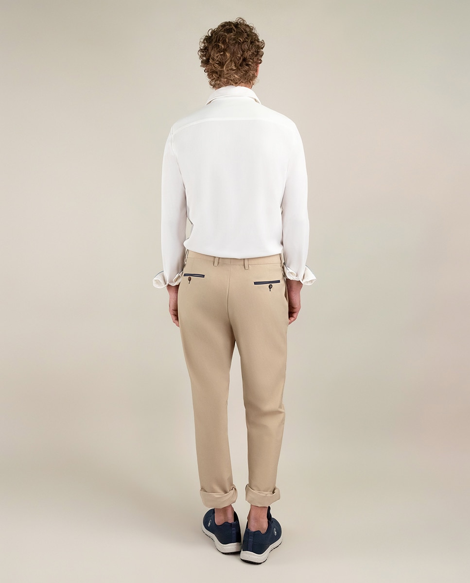 Camisa de hombre tejido sepiia lisa - El Ganso - Blanco Blanco-4