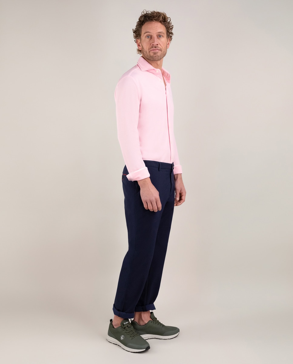 Camisa de hombre tejido sepiia lisa - El Ganso - Rosa Rosa-3
