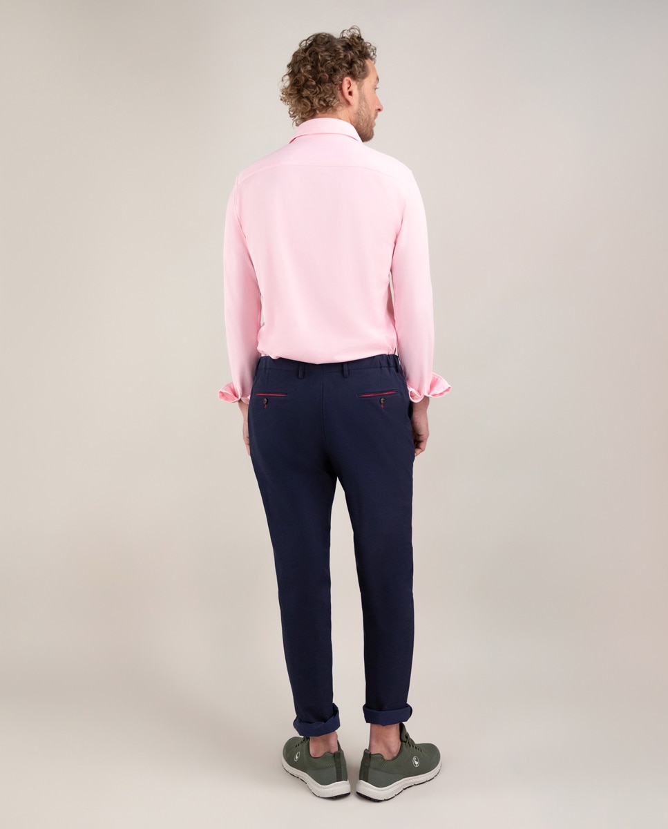 Camisa de hombre tejido sepiia lisa - El Ganso - Rosa Rosa-4
