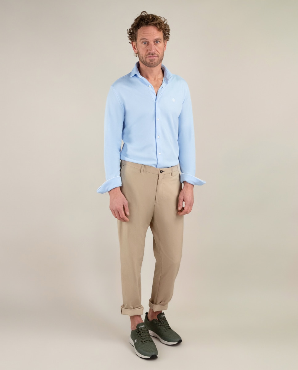 Camisa de hombre tejido sepiia lisa - El Ganso - Azul Azul-2