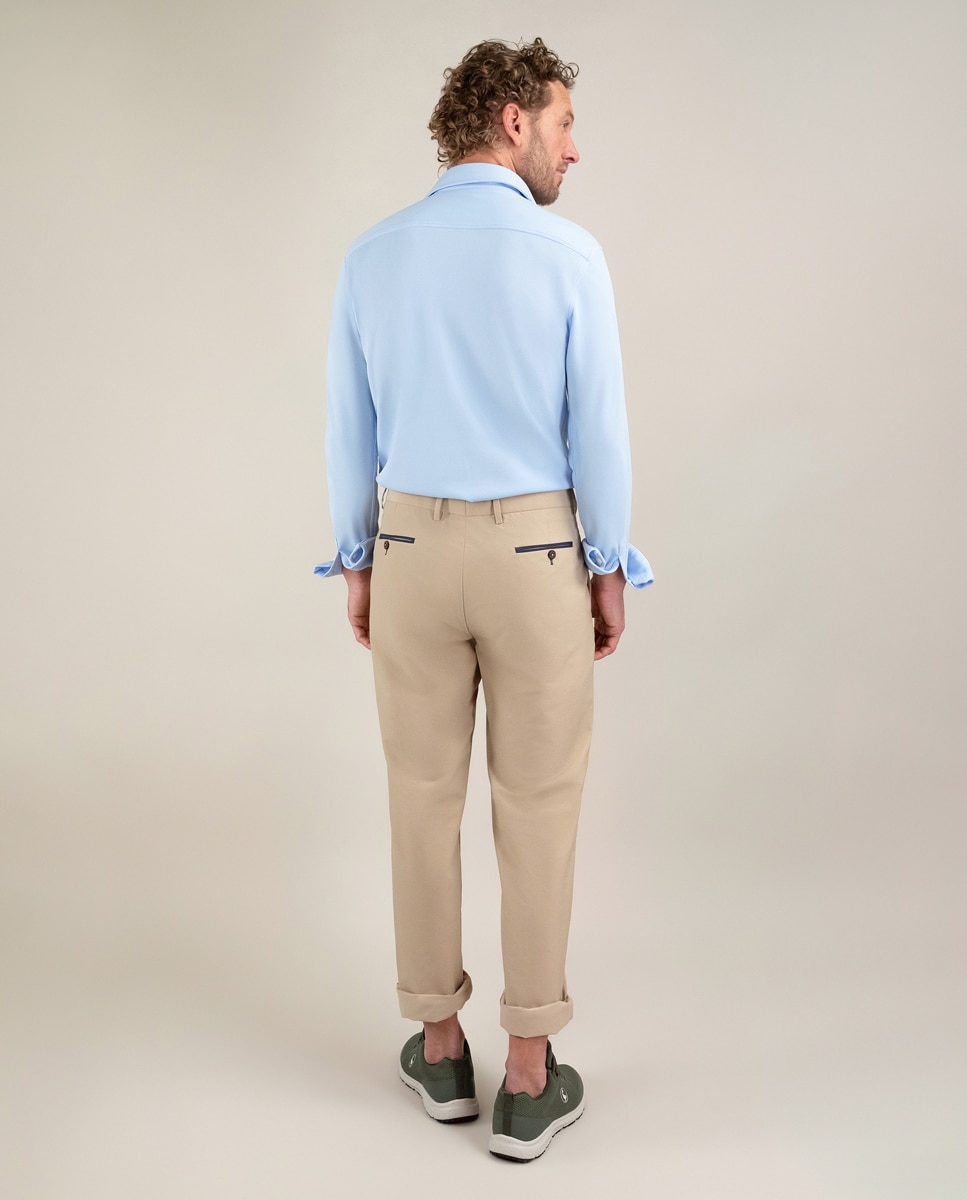 Camisa de hombre tejido sepiia lisa - El Ganso - Azul Azul-4