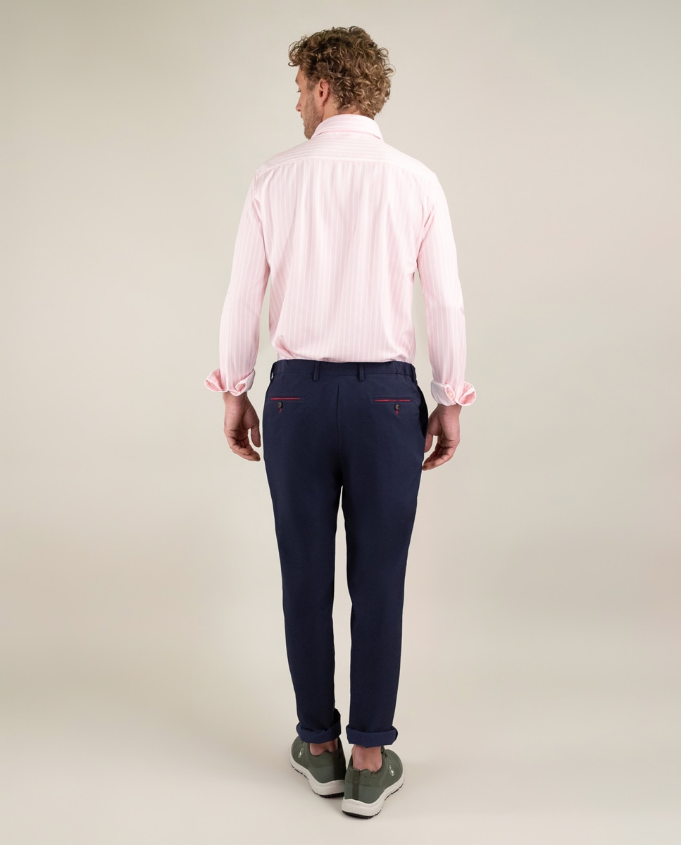 Camisa de hombre sepiia de rayas butcher - El Ganso - Rosa Rosa-4