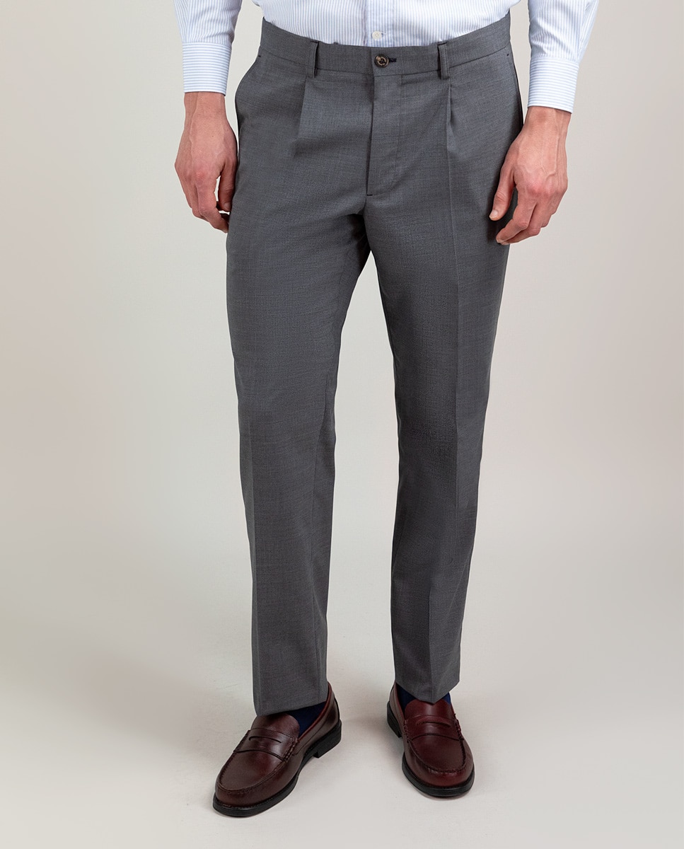 Imagen 0 de Pantalón de hombre coordinado pinzas lavable Gris