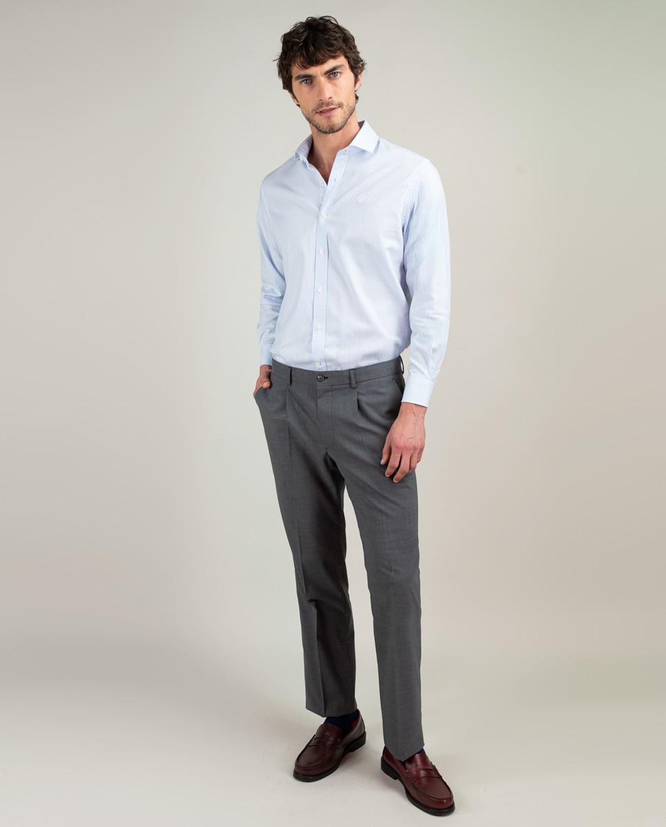 Pantalón de hombre coordinado pinzas lavable - El Ganso - Gris Gris-2