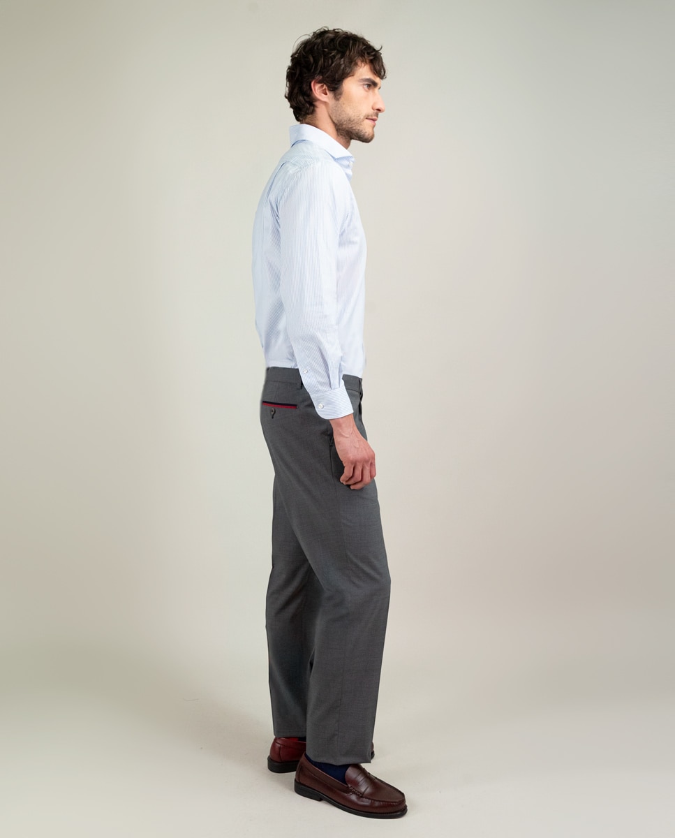 Pantalón de hombre coordinado pinzas lavable - El Ganso - Gris Gris-3
