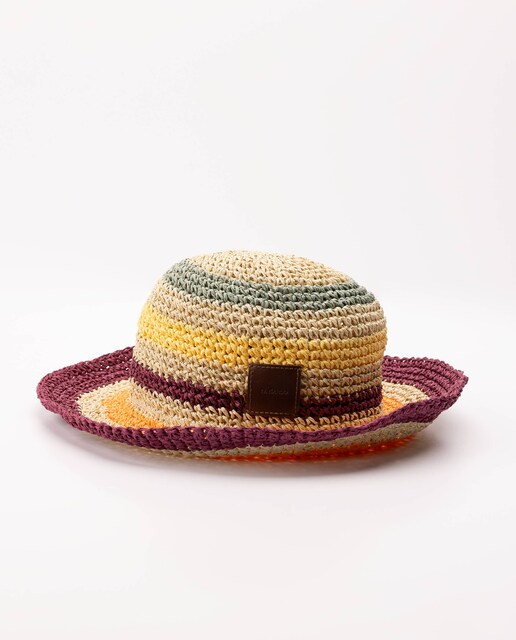 Imagen 0 de Sombrero de rafia estampado de rayas