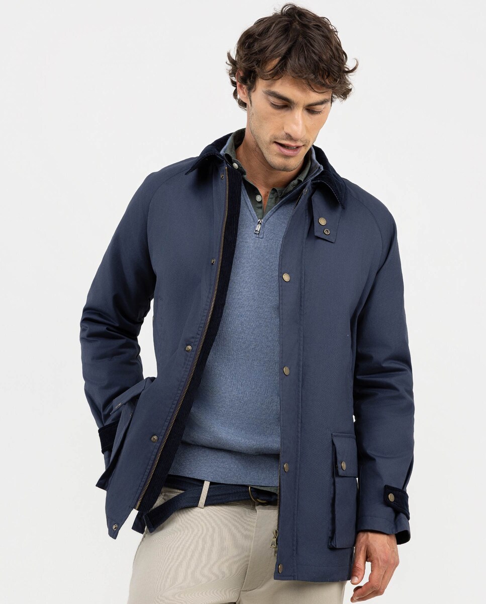 Chaqueta de hombre con cierre cremallera y cuello pana · El Ganso