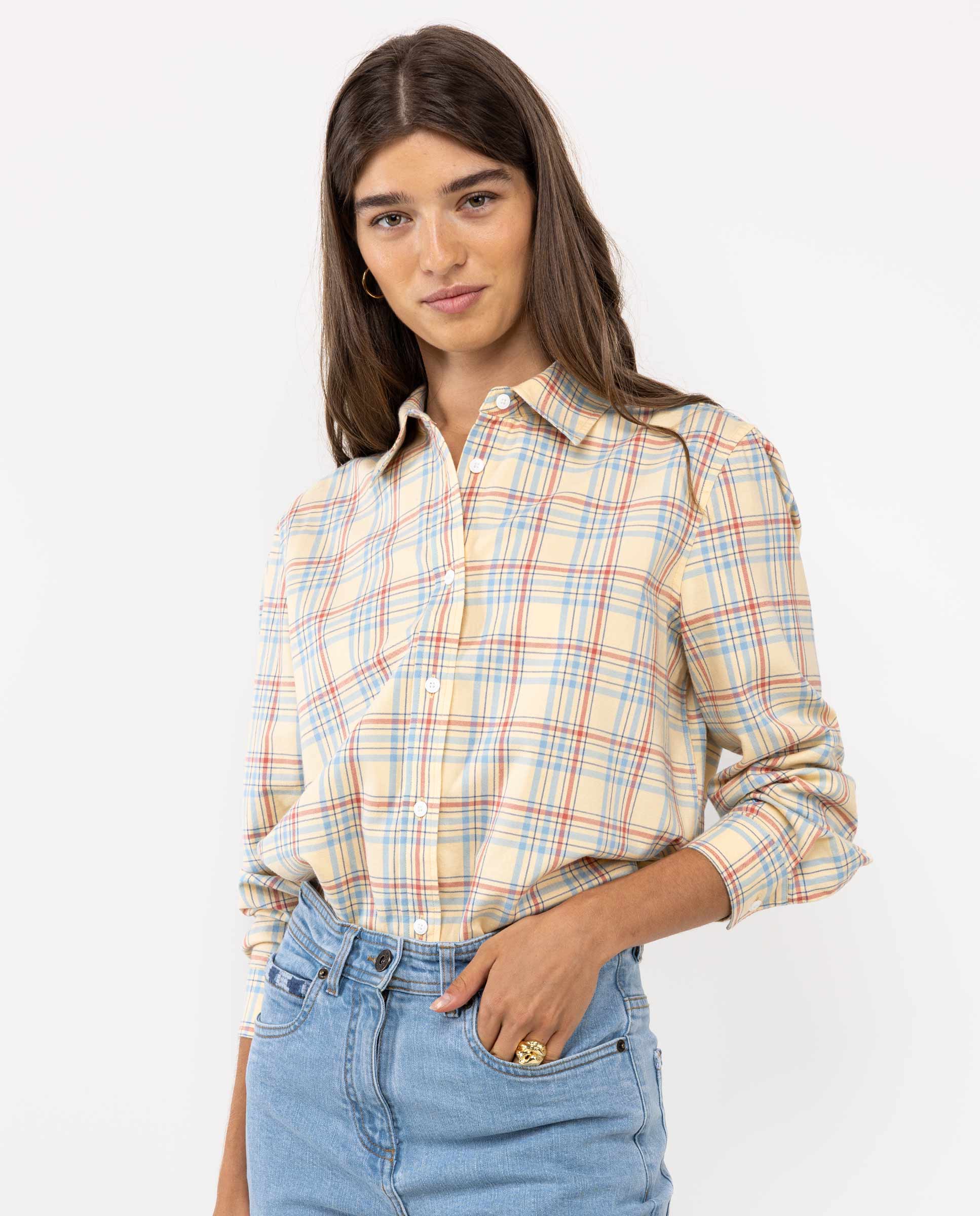 Camisa de mujer de cuadros regular