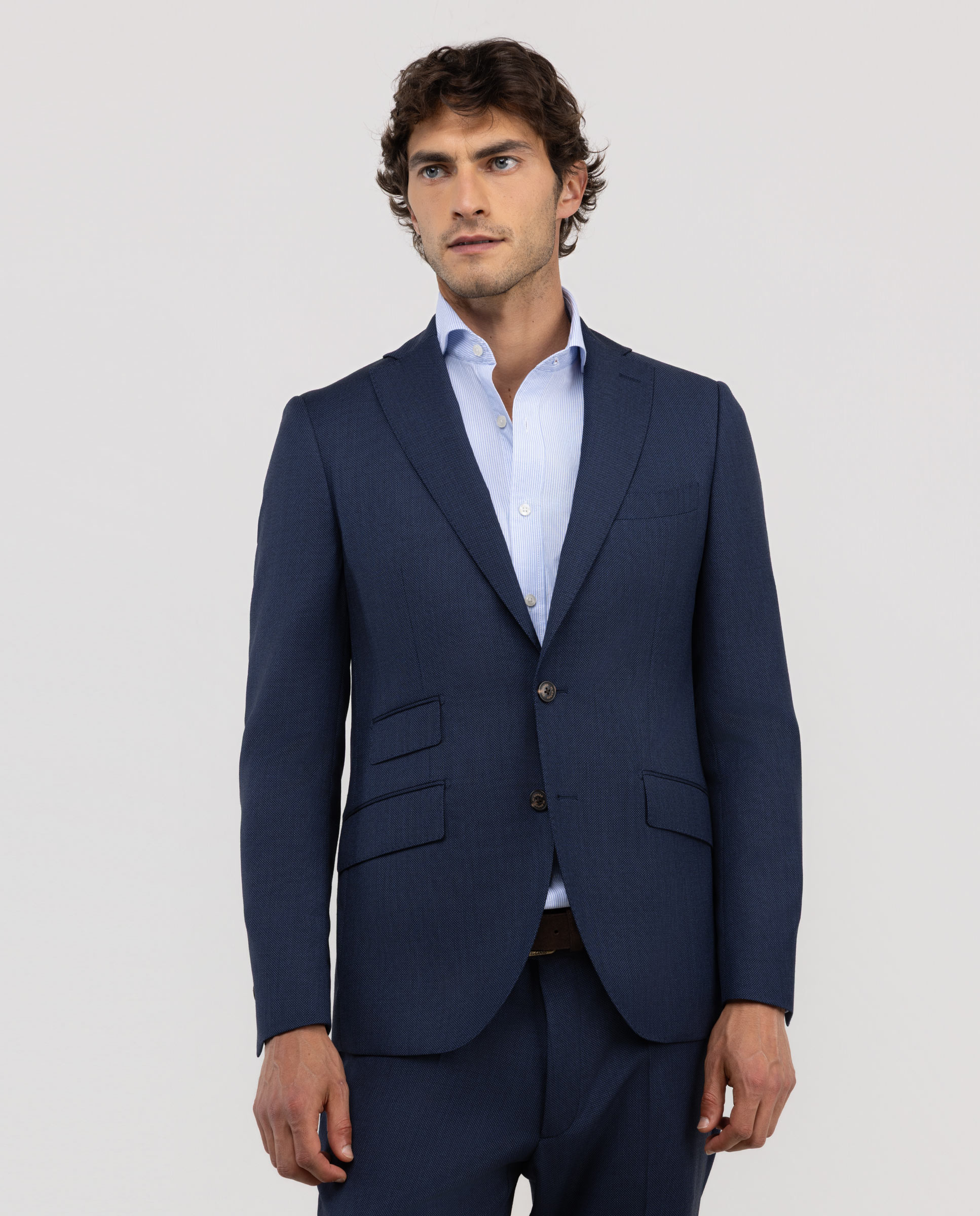 Americana de hombre coordinada ojo de perdiz - El Ganso - Azul marino Azul marino-1