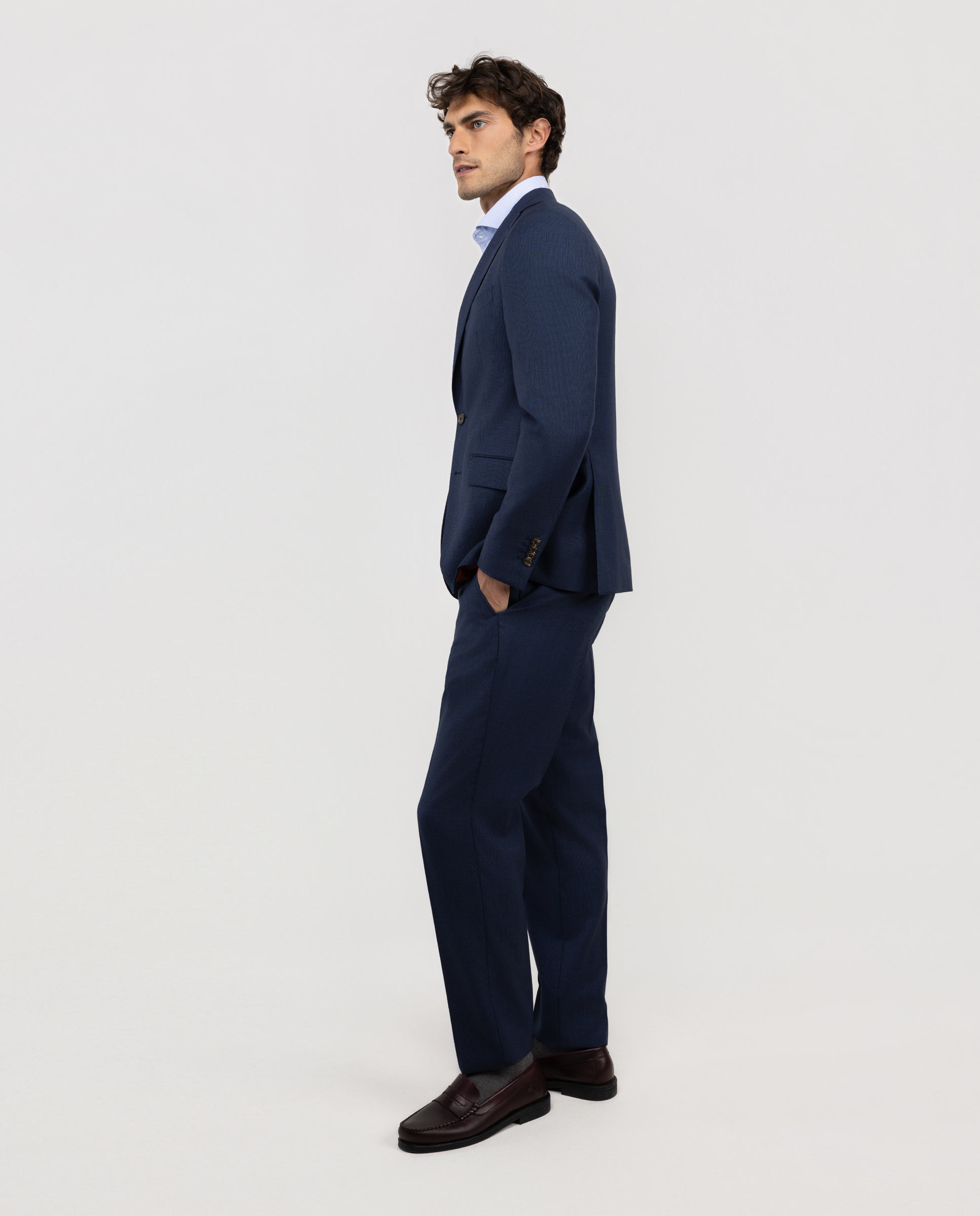 Americana de hombre coordinada ojo de perdiz - El Ganso - Azul marino Azul marino-3