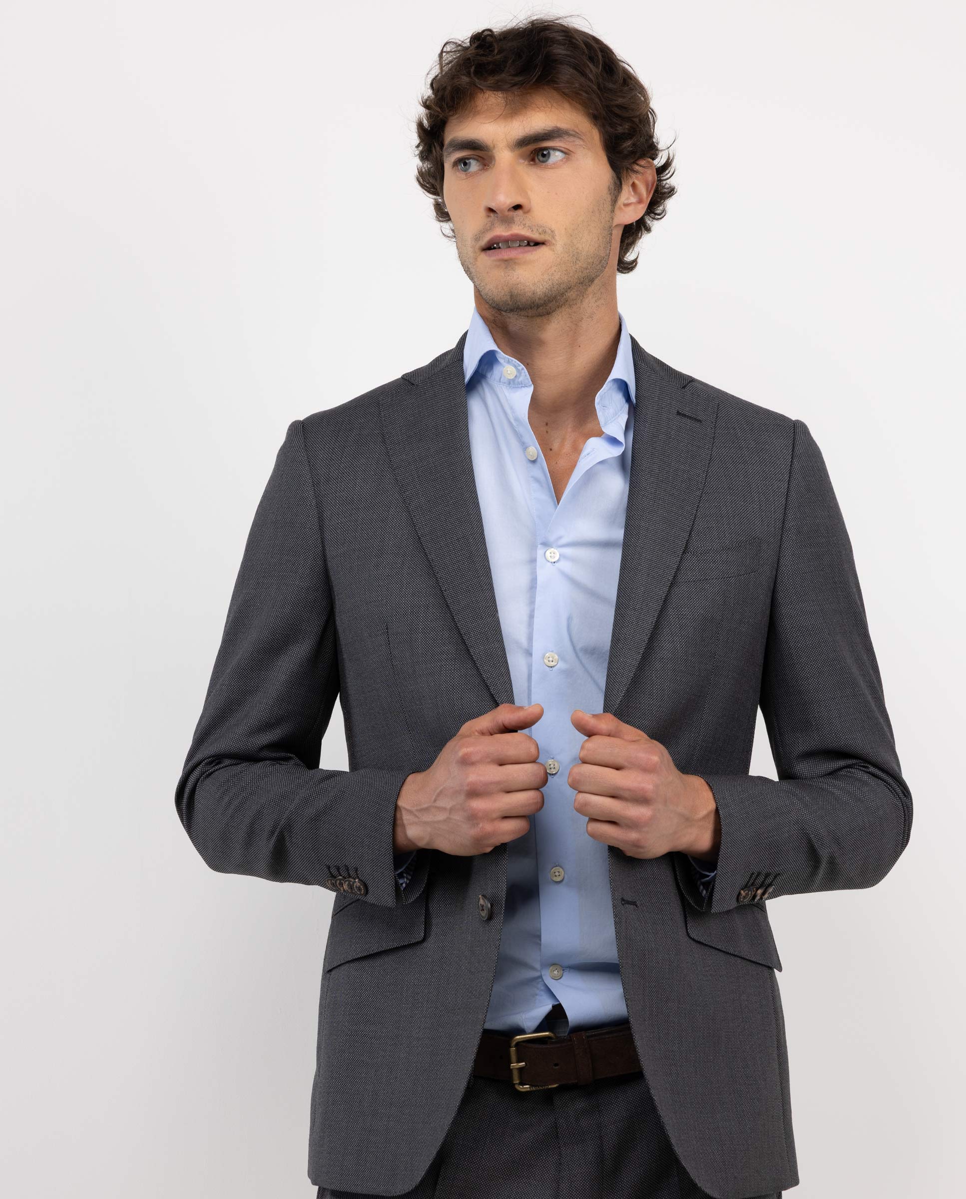 Americana de hombre coordinada ojo de perdiz - El Ganso - Gris Gris-1