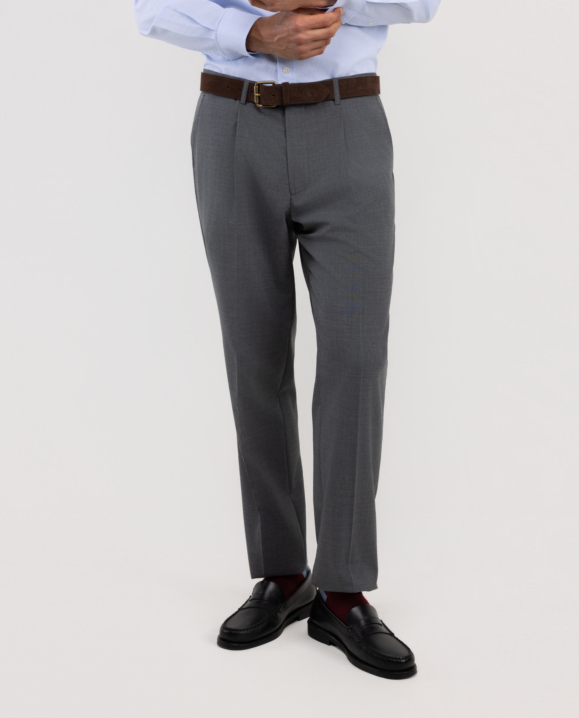 Pantalón de hombre de traje lavable de pinzas - El Ganso - Gris Gris-2