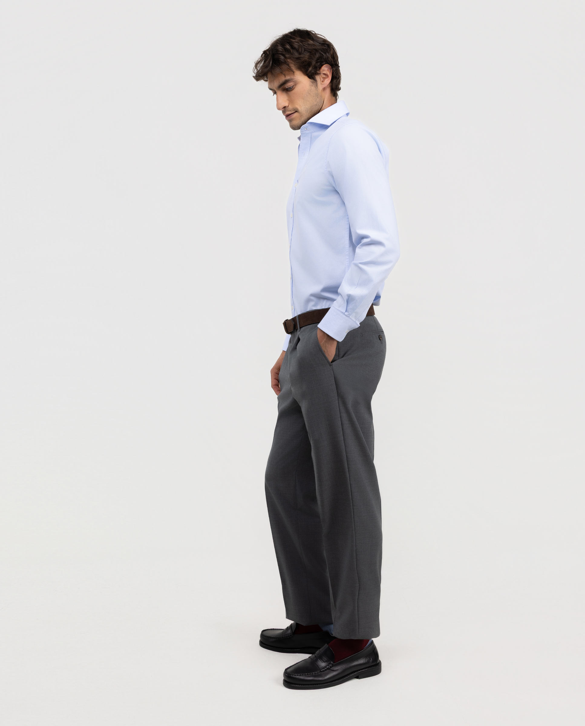 Pantalón de hombre de traje lavable de pinzas - El Ganso - Gris Gris-3
