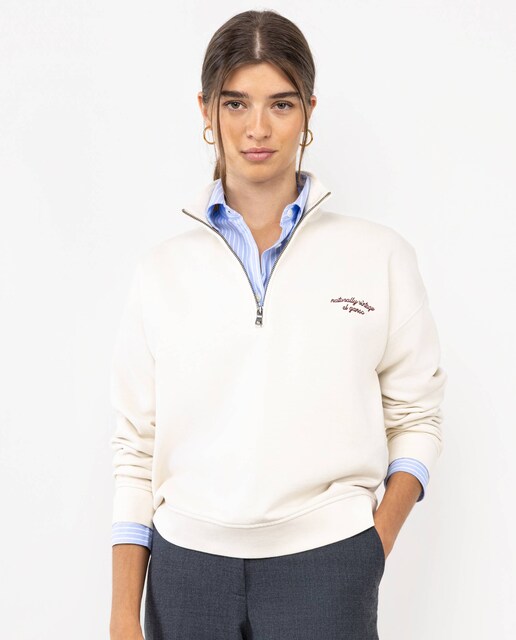 Imagen 0 de Sudadera de mujer cremallera cuello caja