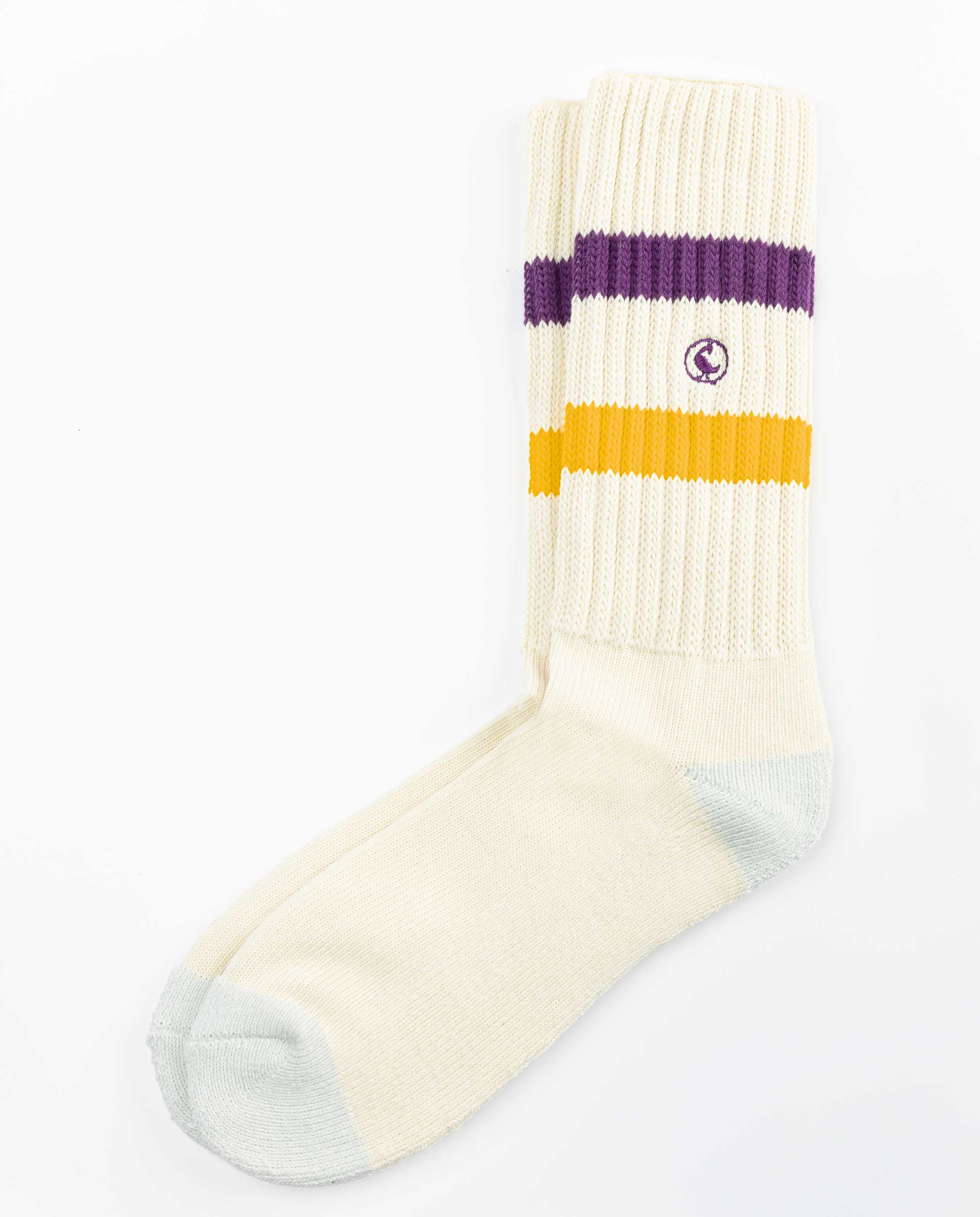 Imagen 0 de Calcetines altos de hombre de algodón retro Morado