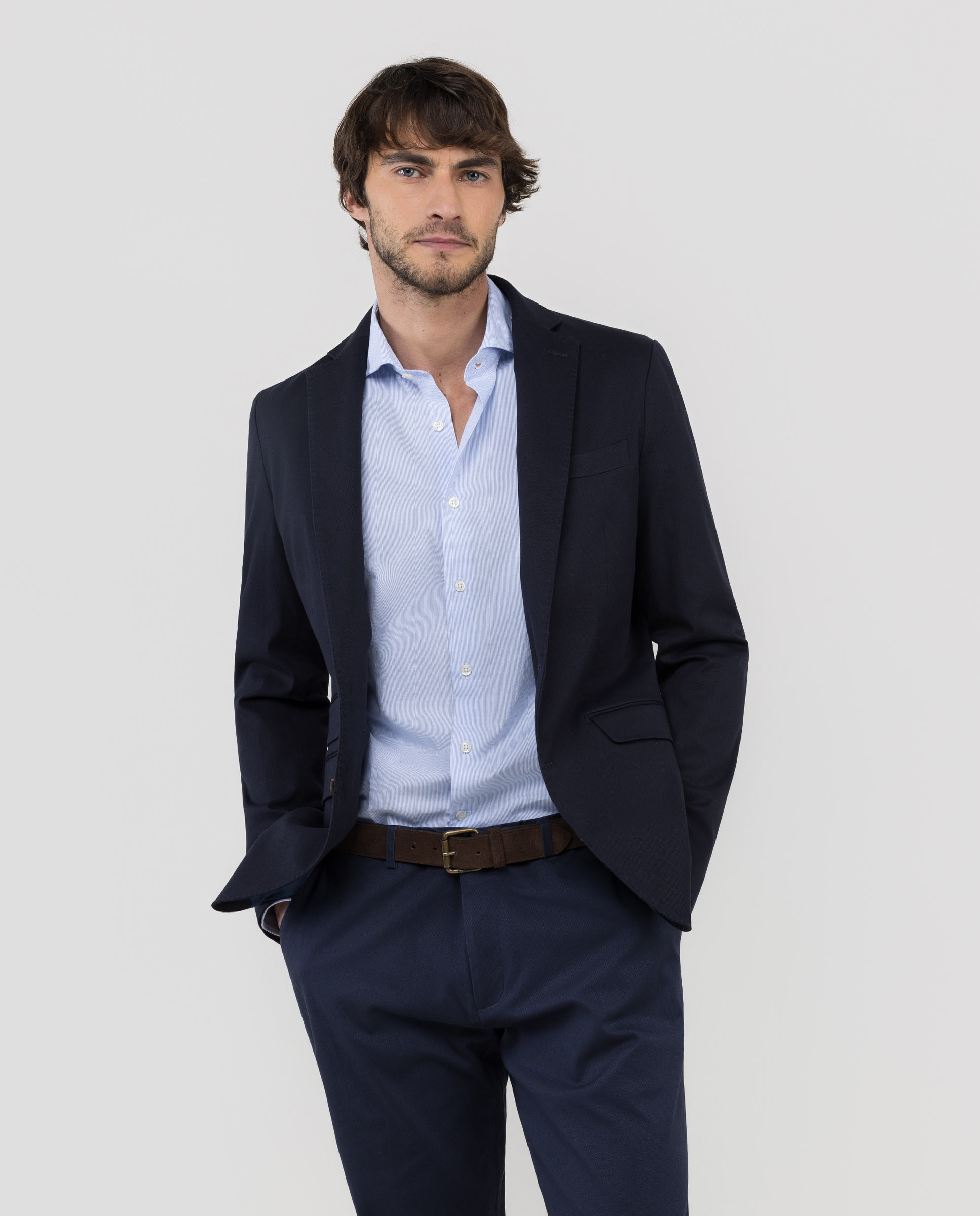 Americana de hombre estructura lavada - El Ganso - Azul marino Azul marino-1