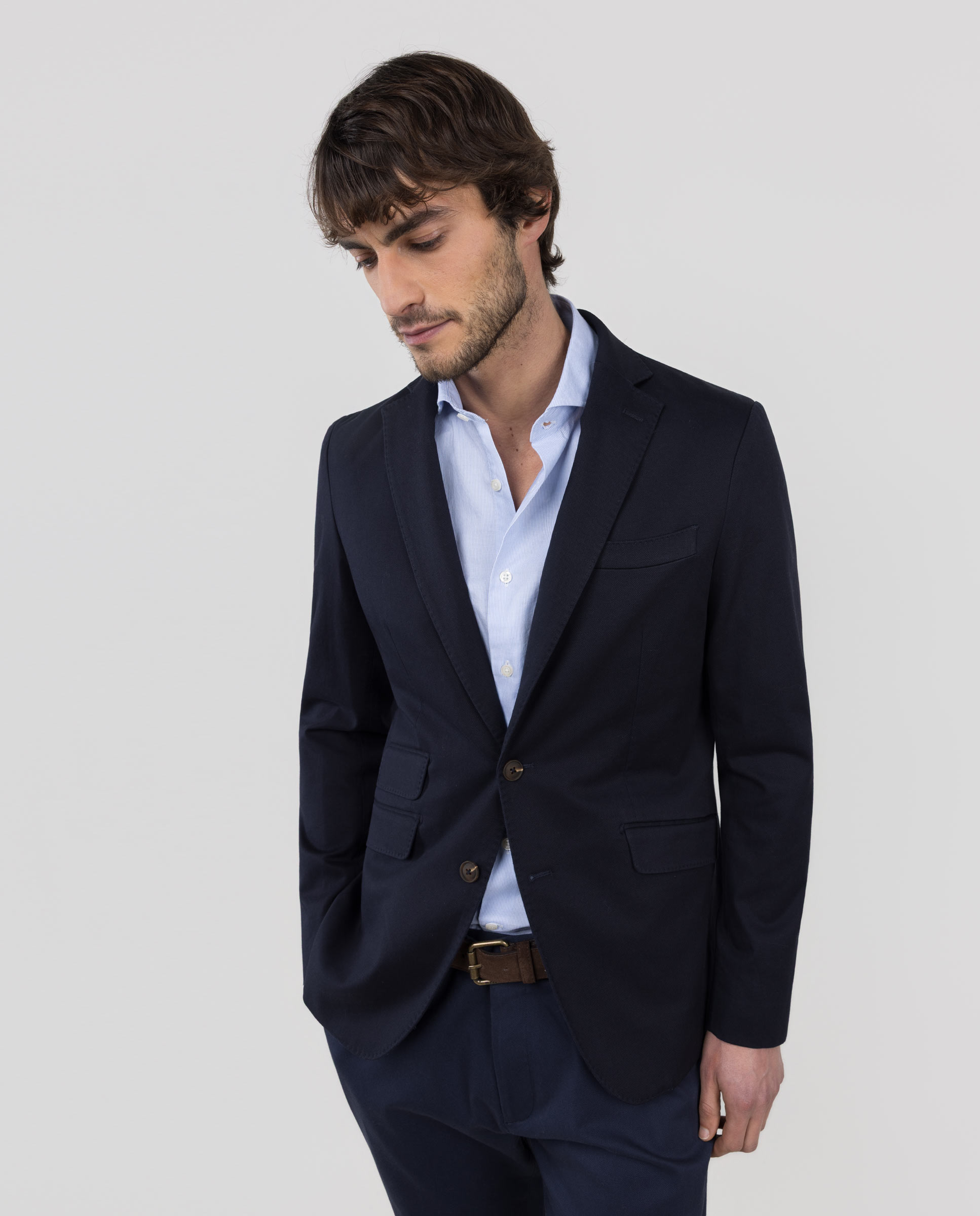 Americana de hombre estructura lavada - El Ganso - Azul marino Azul marino-4