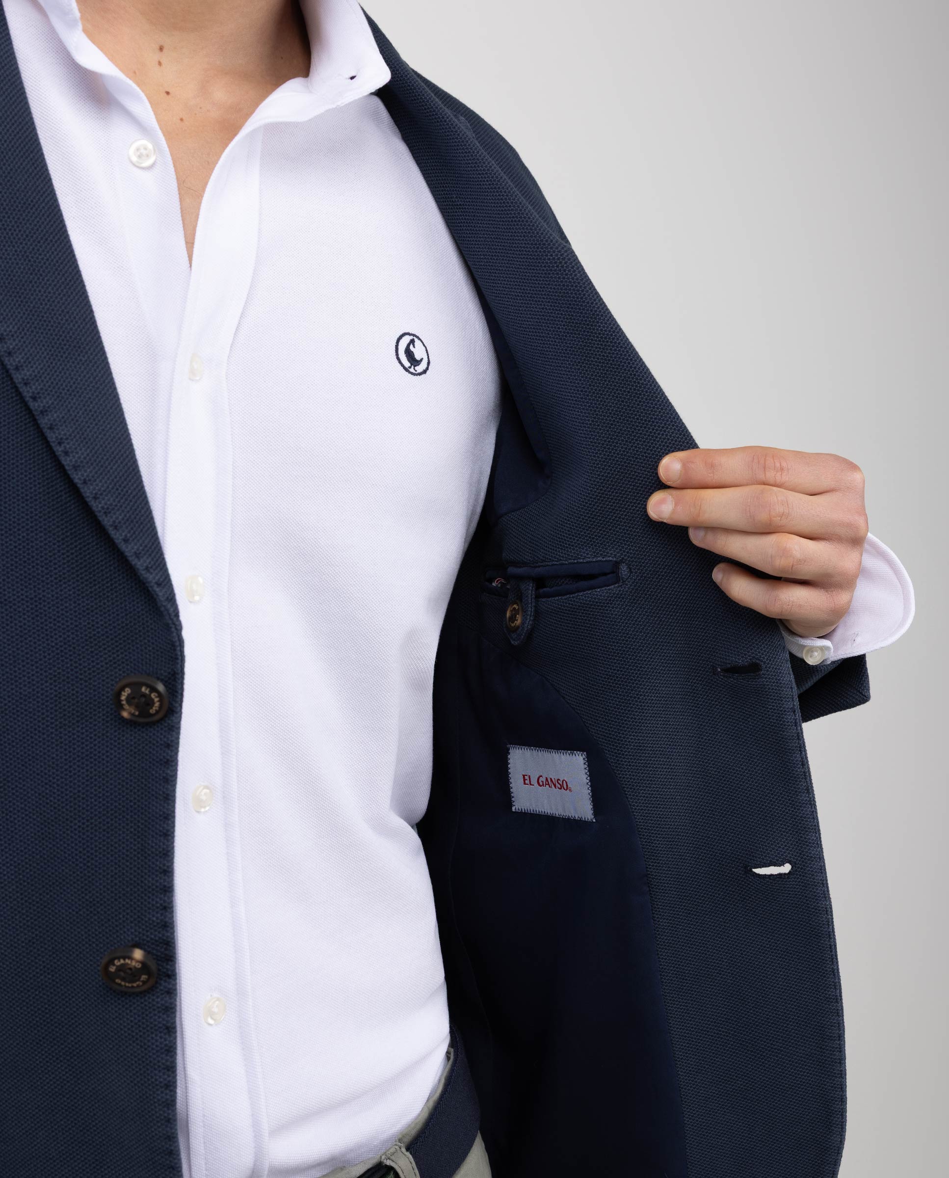 Americana de hombre de punto piqué - El Ganso - Azul Azul marino-5