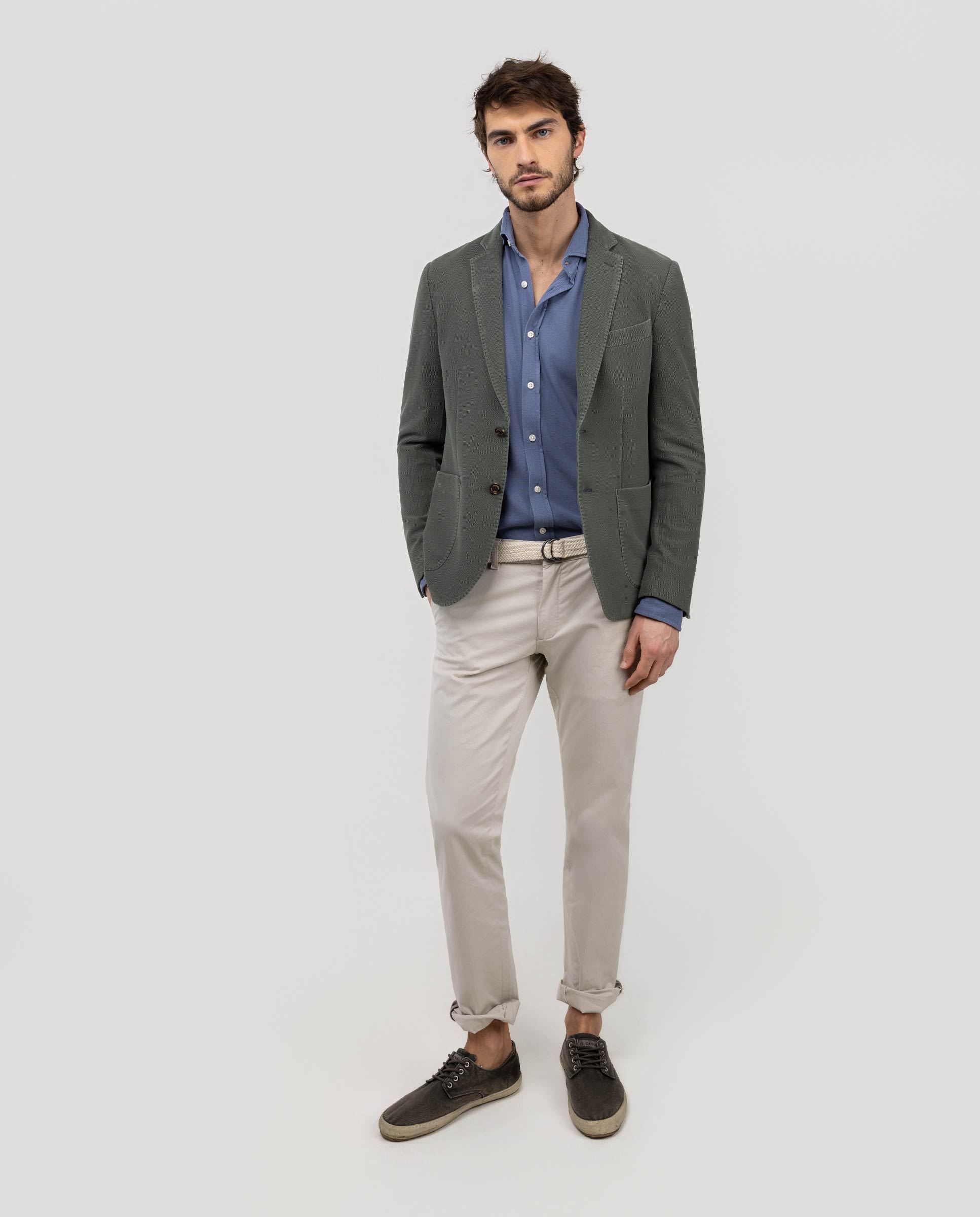 Americana de hombre de punto piqué - El Ganso - Verde anticuario Verde anticuario-2