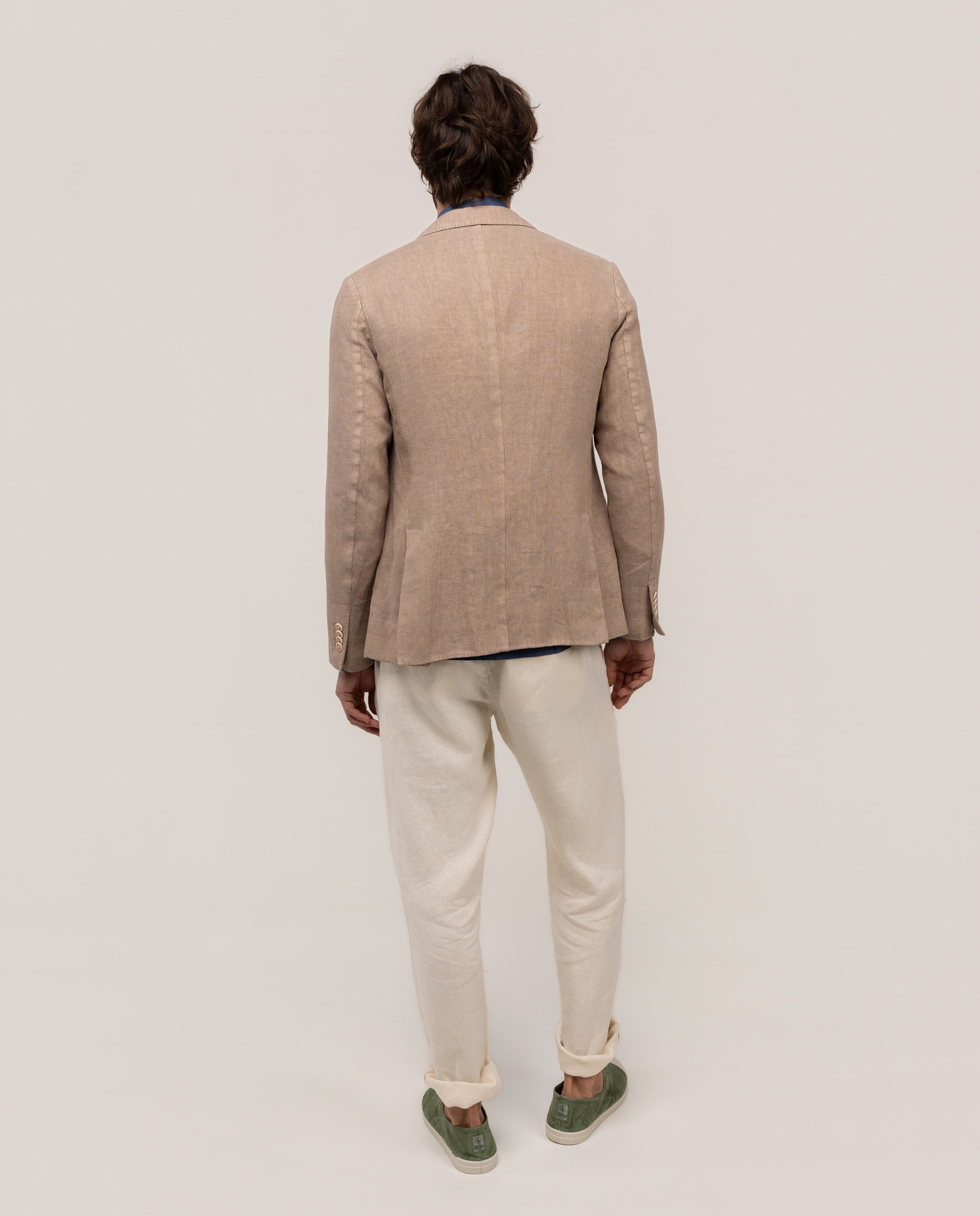 Americana de lino de hombre garment dyed - El Ganso - Beige Marrón claro-4